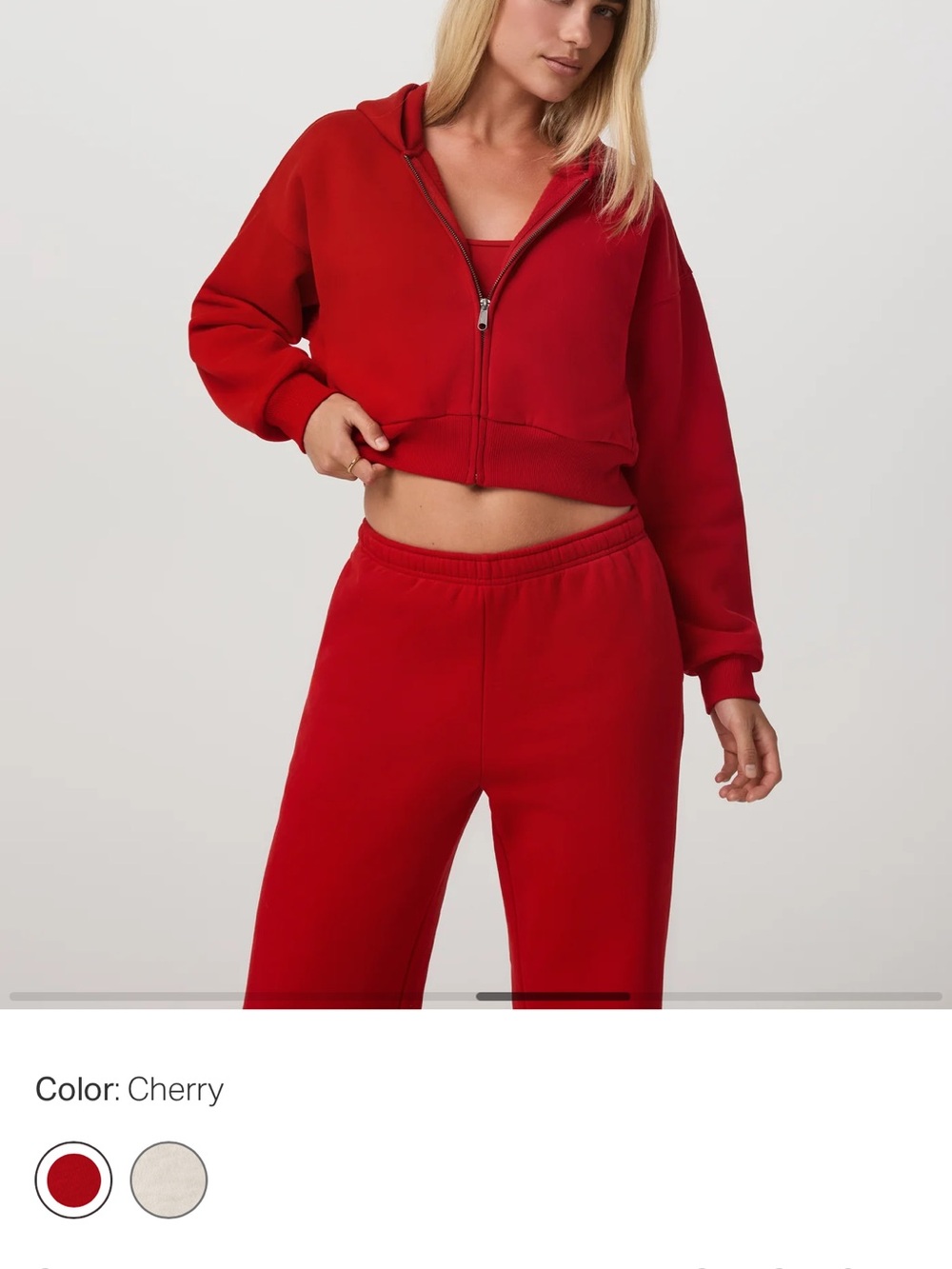 Vuori Bright Red Hoodie with Front Zip - Picture 4 of 5